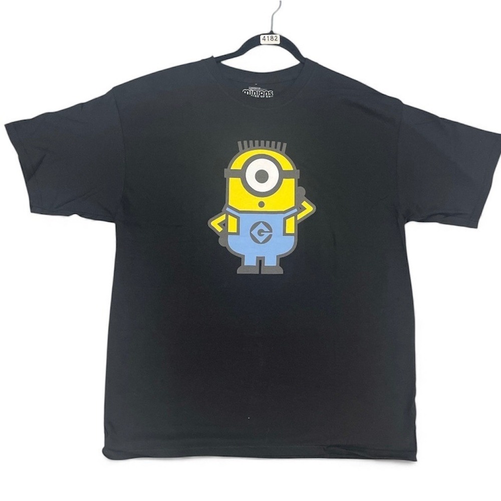 Minions Despicable Me Kevin Graphic T-Shirt Mens Black Short Sleeve Crewneck XL
